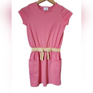 Hannah Andersson Size 140 10 Salmon Yellow Tie Shirt Dress